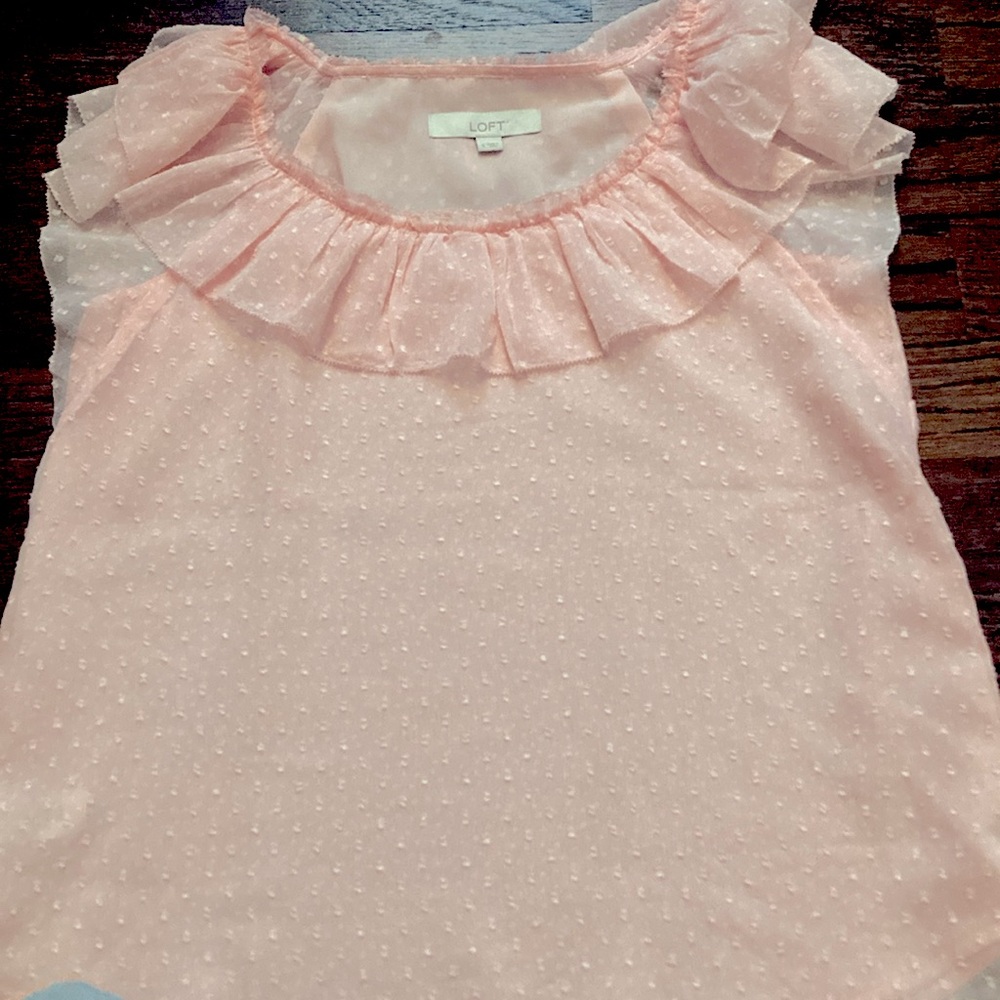 LOFT Clip Dot Ruffle Shell - Picture 4 of 6